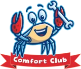 Keeper the Crab - Comfort Club logo from Shaw's